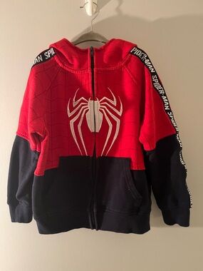 Spiderman Red and Black Kids Full-Zip Hoodie